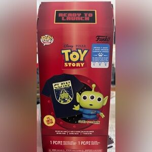Funko Toy Story Alien Glow-in-the-Dark Pop and navy T-Shirt Large